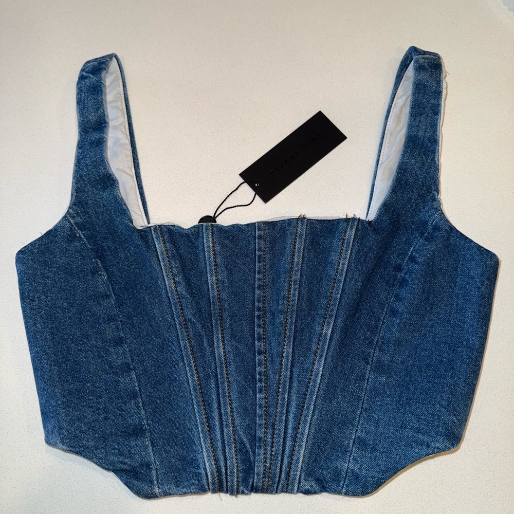 Gianni Bini denim corset top